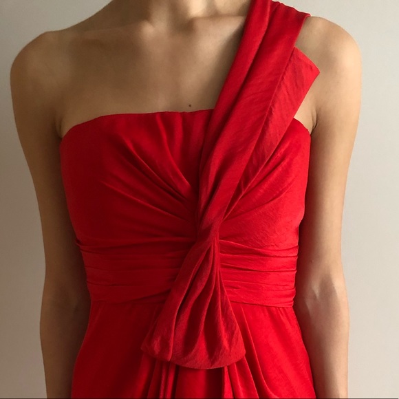 BCBG Red One Shoulder Dress - Picture 2 of 4